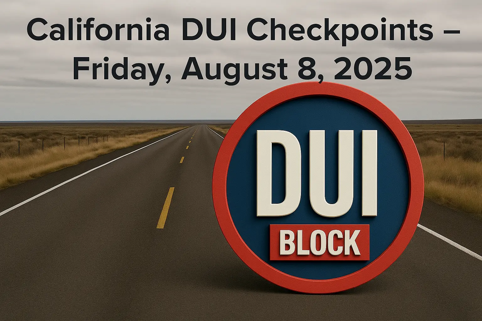 California DUI Checkpoints – Friday, August 8, 2025
