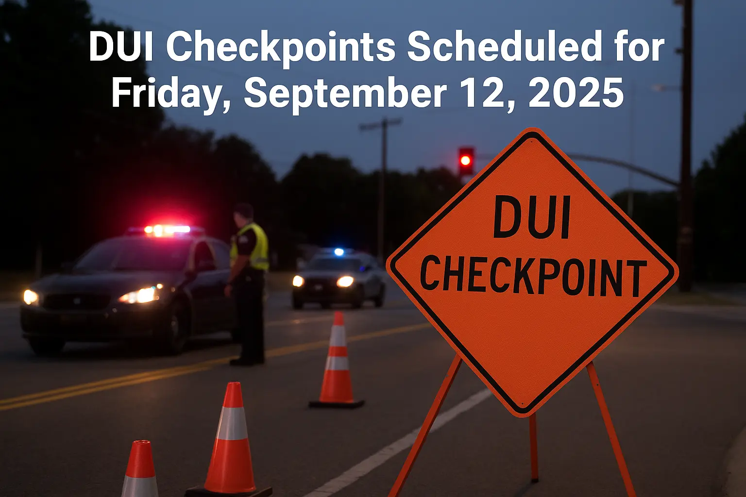 DUI Checkpoints Scheduled for Friday, September 12, 25