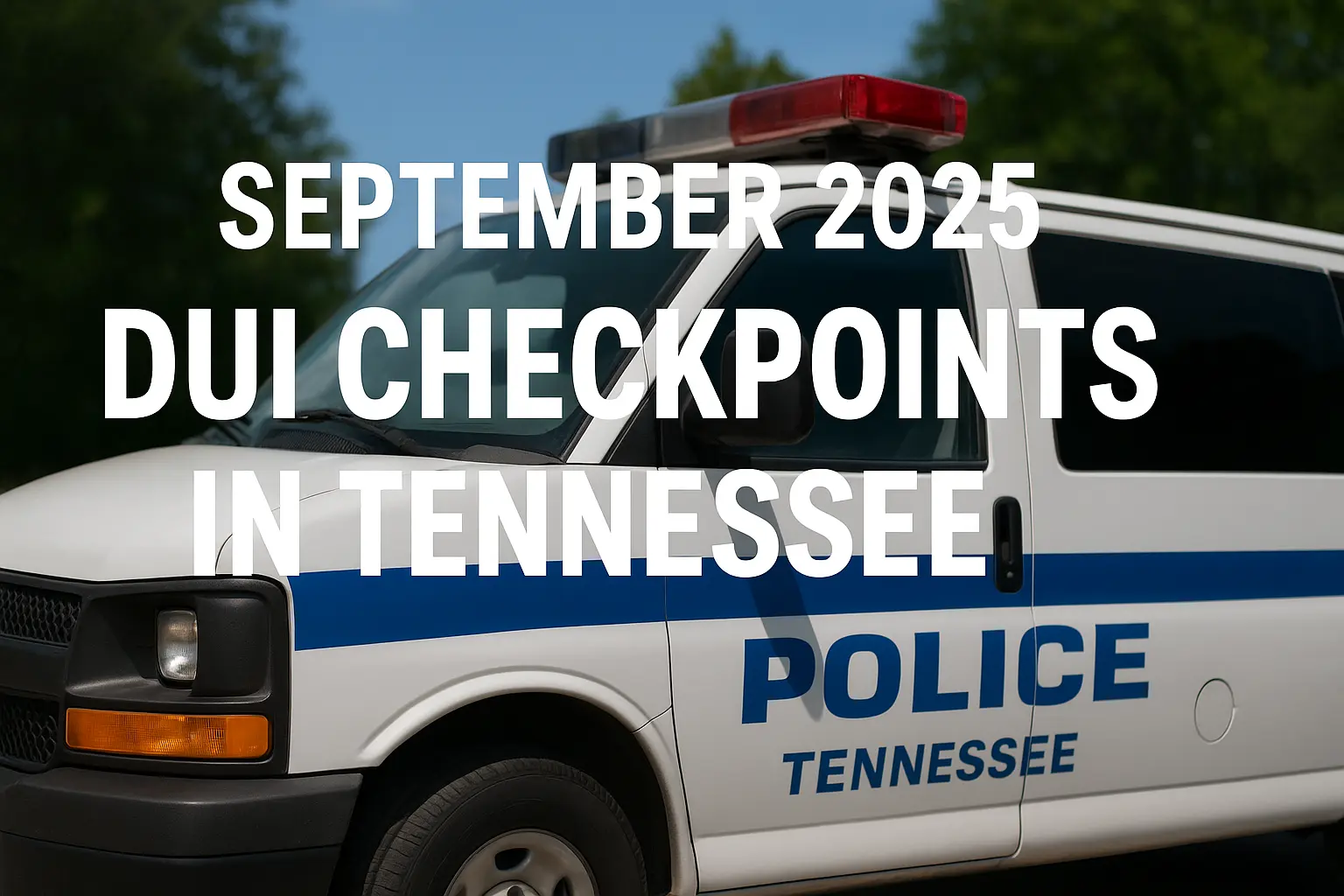 September 2025 DUI Checkpoints in Tennessee